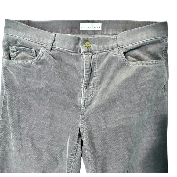 LOFT Modern Skinny Gray Corduroy Pants Size 6 or 28, cords, eclipse grey, silver - Picture 8 of 16